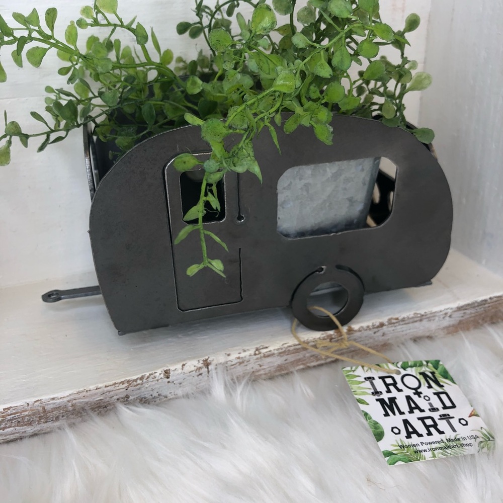 Home Decor | Metal Camper Plant Holder